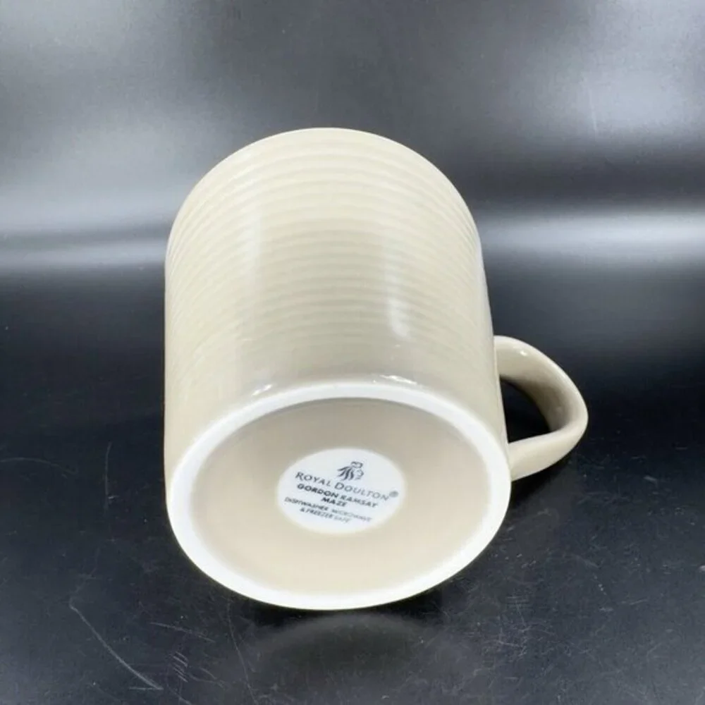 Royal Doulton GORDON RAMSAY Maze Taupe Coffee Mug Cup 2 Set Ceramic Mugs 14‎ oz